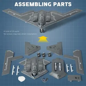 Collector Edition 1:200 Scale Bomber & 1:100 Scale F-22 Fighter Jet Airplane Models, Easy Assembly Military Aircraft Display Pieces