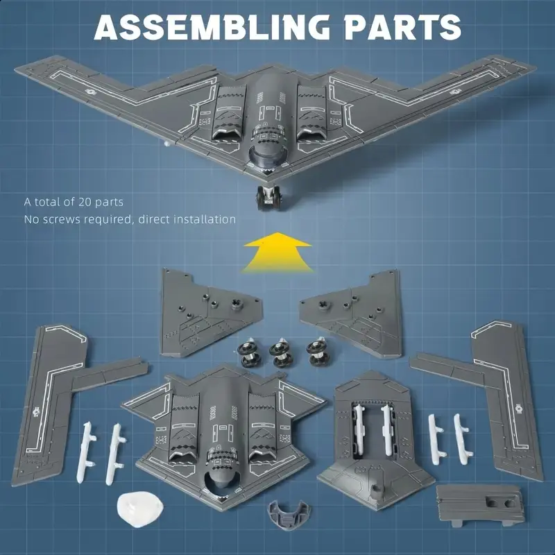 Collector Edition 1:200 Scale Bomber & 1:100 Scale F-22 Fighter Jet Airplane Models, Diy Collectible Model, Easy Assembly Military Aircraft Display Pieces