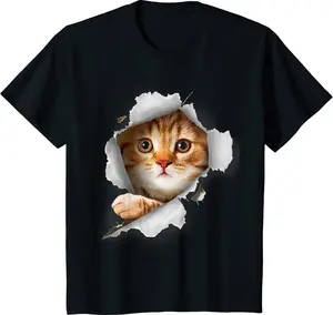 Cat Shirt, Orange Cat Kittie Torn Cloth Kittie Design Youth Unisex T-shirt