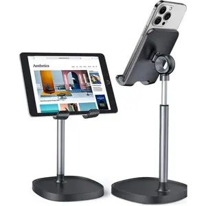 Adjustable Cell Phone Stand for Desk, Foldable Phone Holder for iPhone, iPad, Tablet, Kindle, Gaming & Office Accessories Smartphone Cellphone Mount Folding