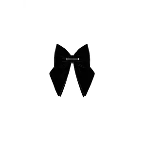 Ankle Bow Coal Velvet Clip