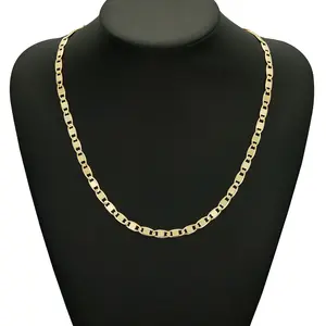 14K Gold Plated 6mm Mariner Chain with Lobster Claw Clasp | Gold Chain | Gold Mariner Necklace for Men and Women 19.68/23.62inch