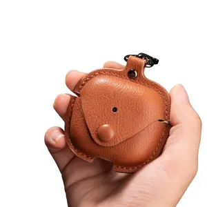 Protective Case for AirPods 4th, Business Vintage Design, PU Leather Feel, Thick Protection, Anti-Drop, Top Hook Setting