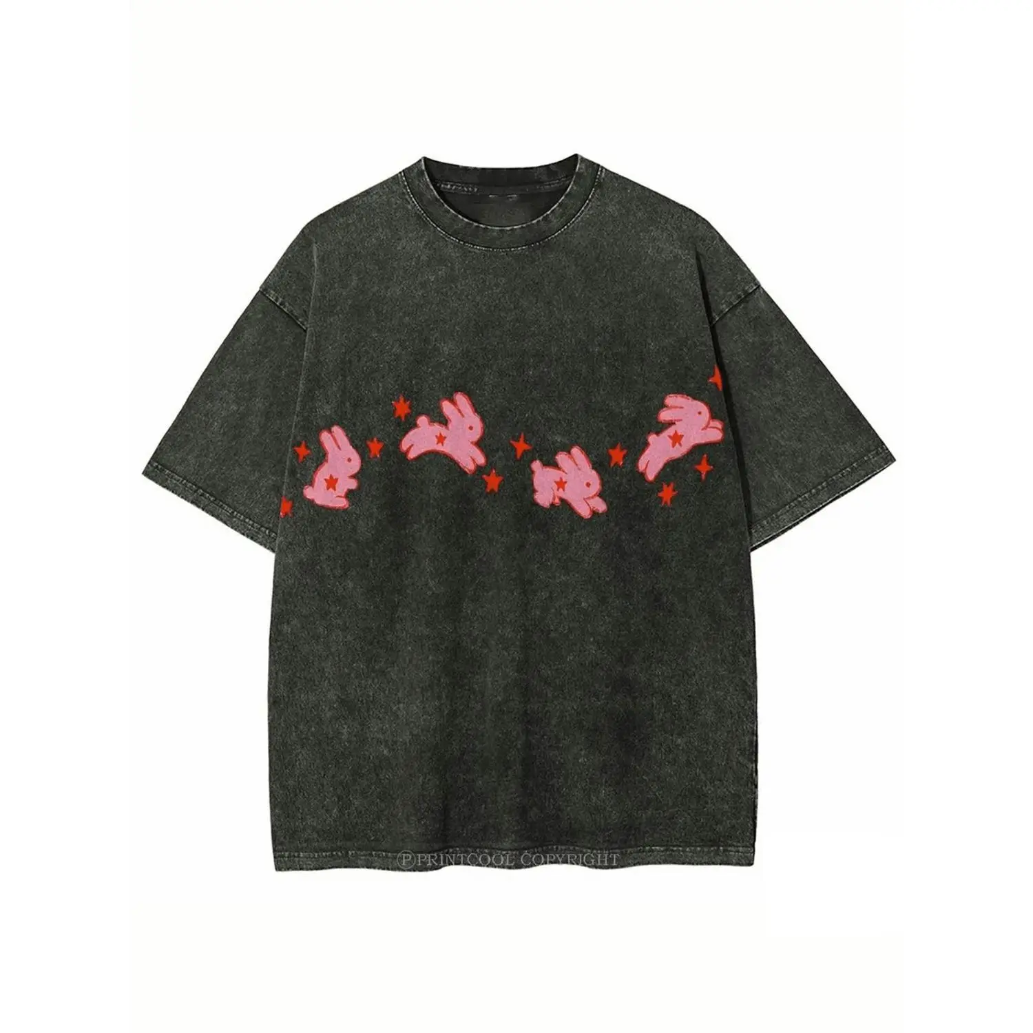 Men's Vintage Washed Cotton T-Shirt in a Loose Fit Streetwear Style, Short Sleeve Casual Round Neck, Sizes S-3XL, Tshirt, Clothes, Breathable, Washed Look, Faded Effect, Loose-Fitting