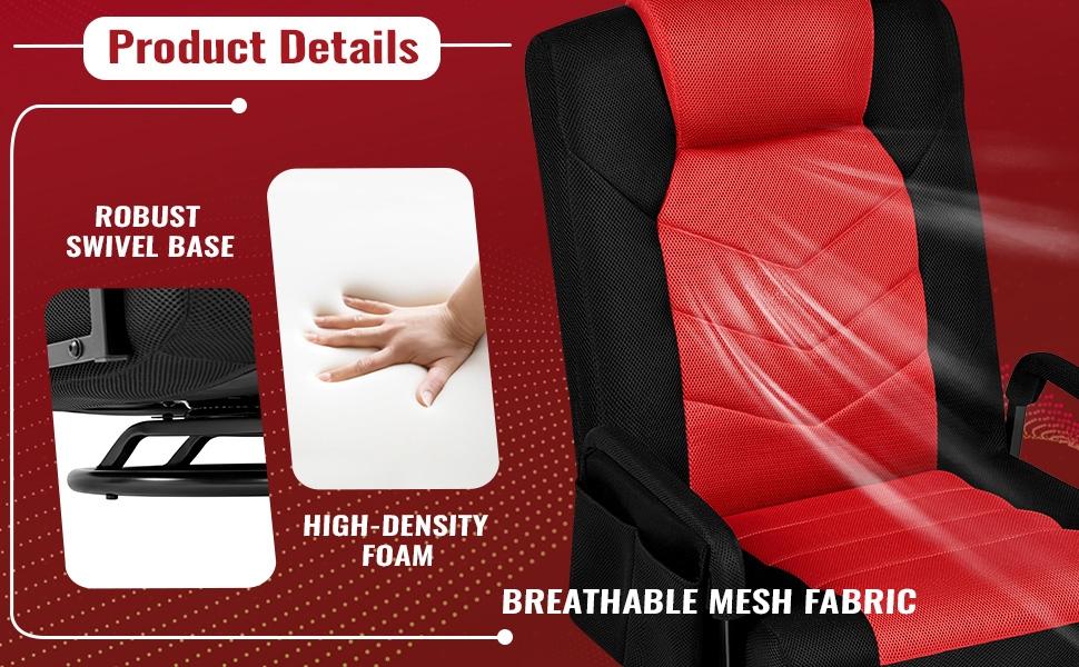 Yaheetech Floor Gaming Chair, Swivel Adjustable Reclining Sofa Chair with Armrests and Adjustable Backrest Yaheetech Floor Gaming Chair, Swivel Adjustable Reclining Sofa Chair with Armrests and Adjustable Backrest