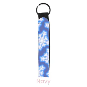abbyrose Aura Snowflakes Wristlet Key Chain Navy