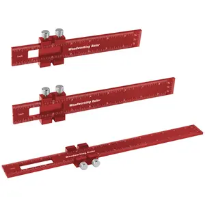 3pcs Aluminum alloy Precision Pocket Ruler Woodworking Positioning Scribing Gauge Carpenter Markinig Ruler