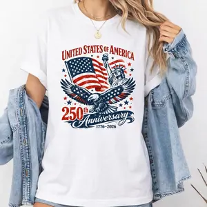250th Anniversary Shirt, Semi Quincentennial 1776 2026 Hoodie, Patriotic American Eagle Sweatshirt, Unisex Sweater Pullover Tee
