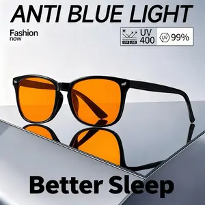 Blue Light Blocking Reading Glasses with Orange Lenses for Night Gaming and Sleep, Eye Care Eyewear