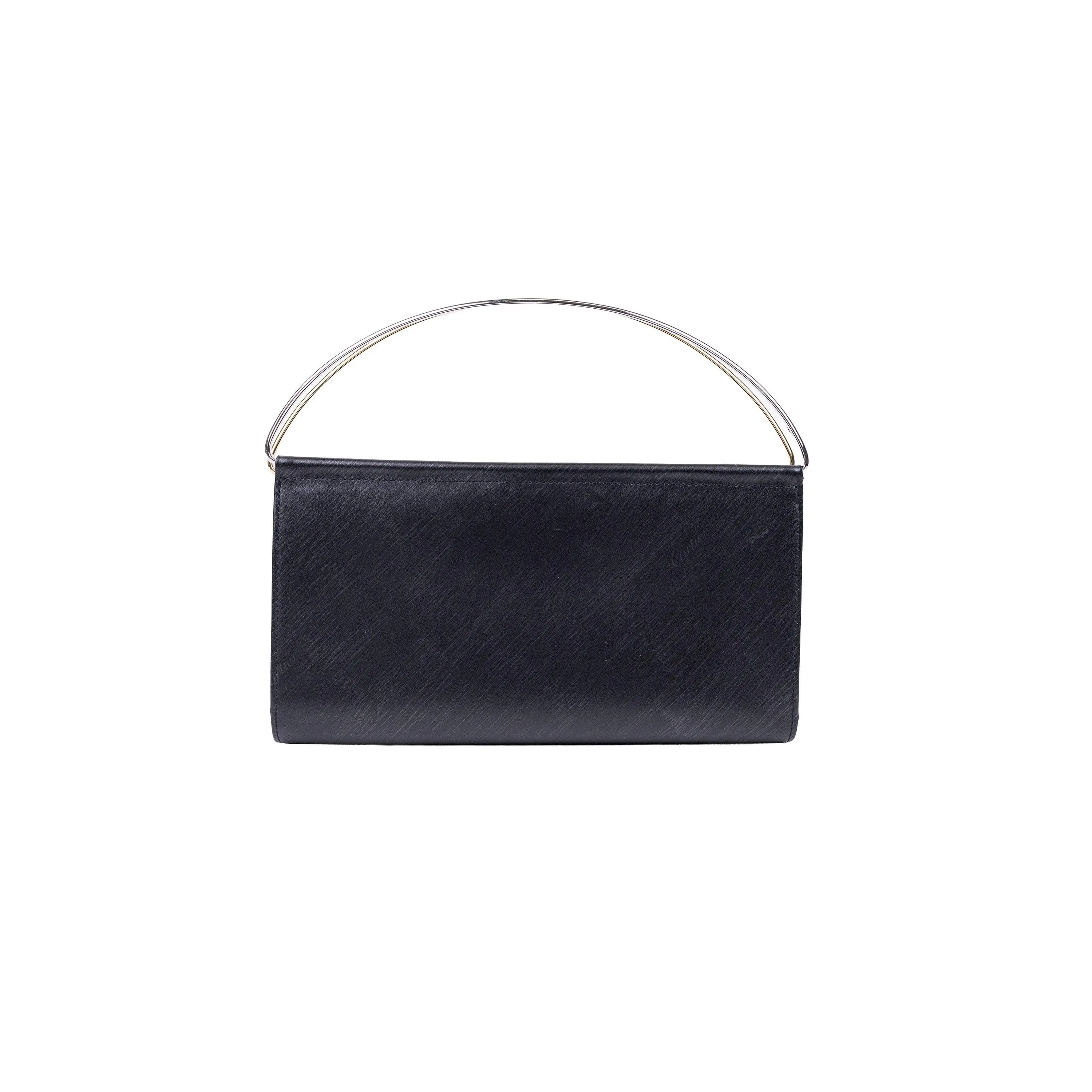 Pre-owned Calfskin Leather Small Leather Goods Cartier Black Calfskin Trinity Wallet