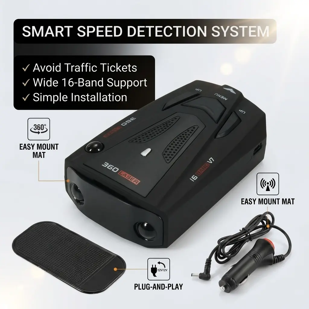 Non-Monitoring Car Speedometer - Radar-Free, Non-Digital Display, Universal Fit for Almost All Makes and Models, Durable, Discreet Automotive Accessory for Road Trips, Commuting, Driving Safety with 1-Year Reliability Assurance