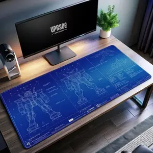 Gundam Blueprints Gaming Desk Mat Mouse Pad