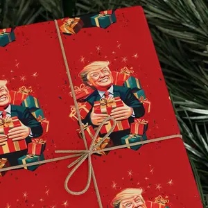 Trump Christmas Wrapping Paper | Make Christmas Great Again Wrapping Paper | Funny Christmas Gift Wrap | MAGA Wrapping | Republican Gifts , Best of gift, Meaningful gift,Wrapping Paper 2025.(Get 1 paper cutter when buying any 5 rolls)