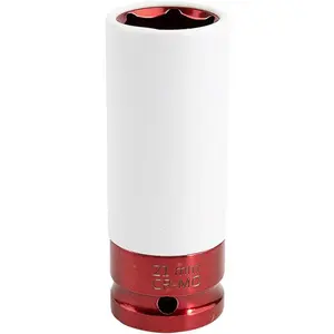 1/2" Drive 21 mm Lug Nut Impact Socket, CR-MO Thin Wall Deep Lug Nut Socket, Non-Marring Wheel Rim Protector Sleeve, Auto Tire Repair Maintenance Accessories (21MM)