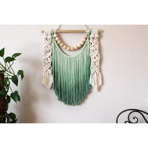 Ombre handmade beaded Macrame wall hanging