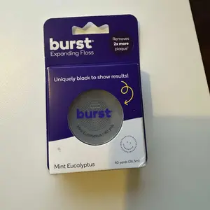 BURST Expanding Dental Floss - Black Expanding,Stain-Absorbing, Woven Floss, Vegan, Paraben Free, Mint Eucalyptus, Removes Plaque