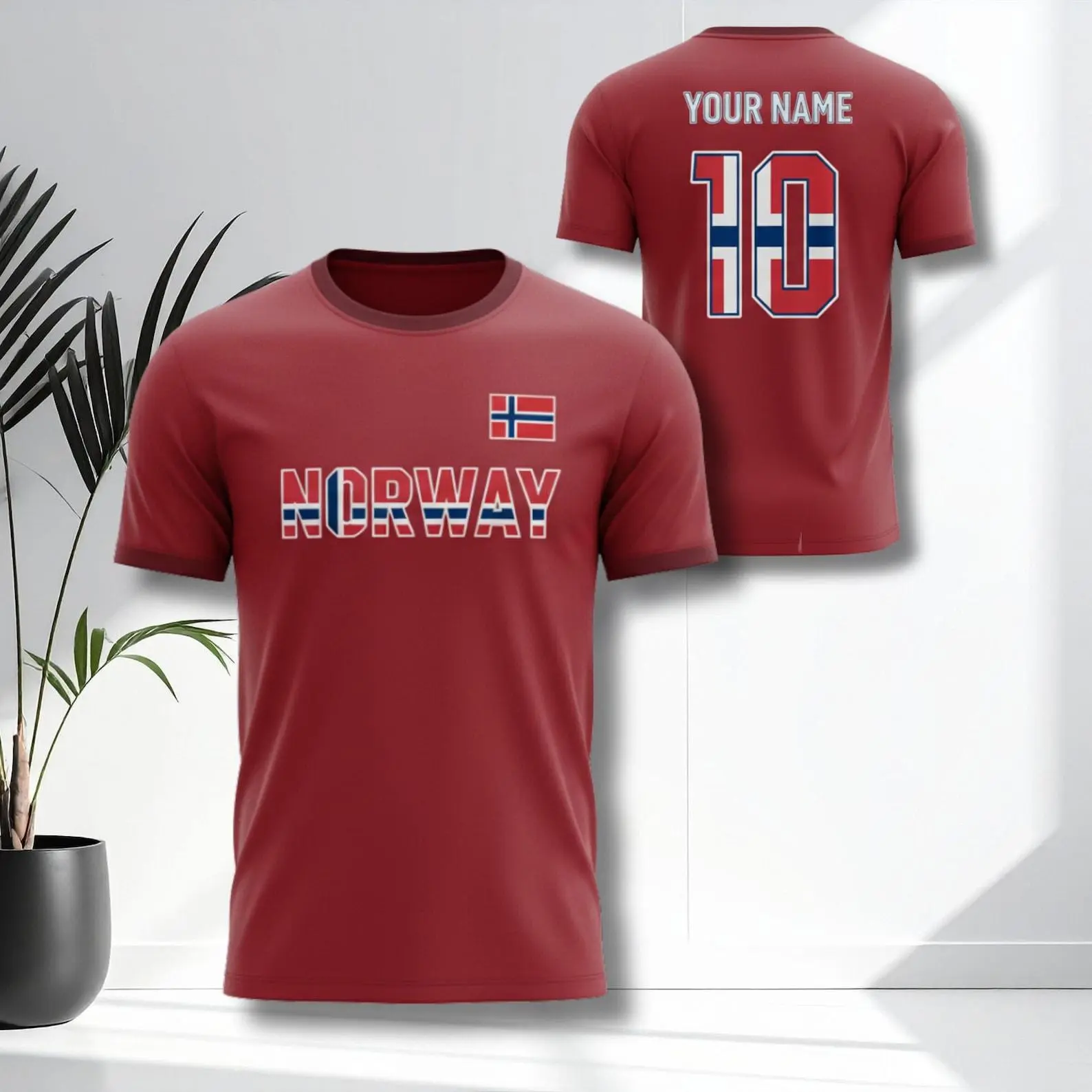 [Hot Today] - Norway Red Custom Soccer Jersey Shirt, Name Number Fan Graphic Tee