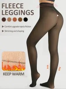 Fleece-Lined High-Waist Tights, 200g Thick Warm Leggings, Multiple Colors, All-Season Wear, Perfect for Cold Weather & Daily Use