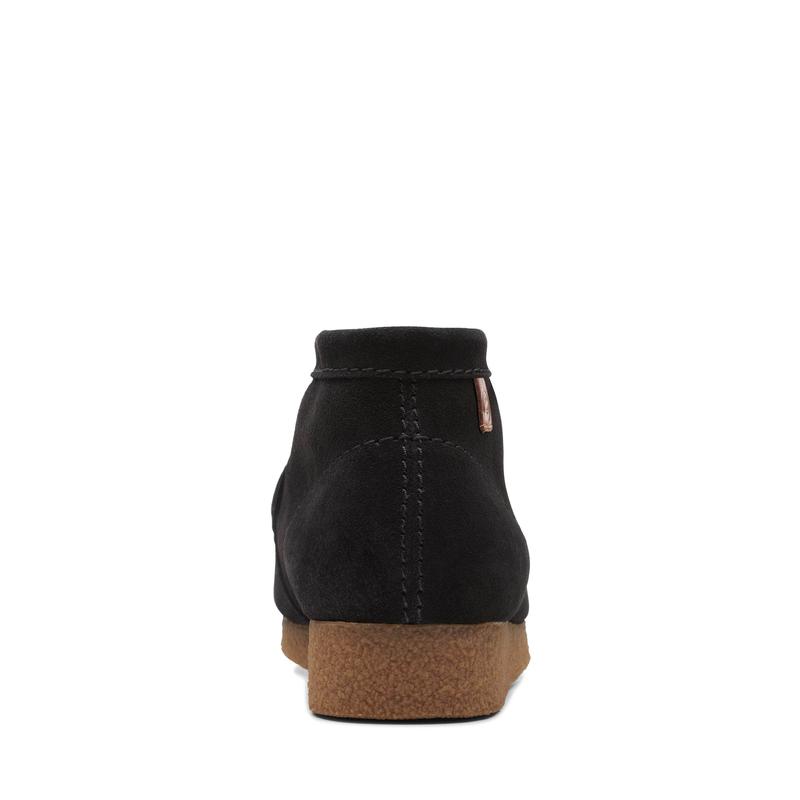 Clarks Shacre Boot Black Sde Men's Lace Closed Suede Footwear with Rubber sole for Comfort and Walking Shoes