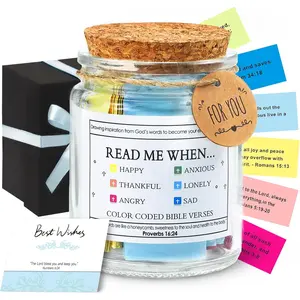 Bible Verse Jar - Christian Gifts for Women, Inspirational Prayer Jar with Scripture Cards, Bible Study Supplies, Religious Christian Easter Mothers Day Gift Birthday Gift for Women Men Mom