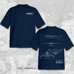 Retro B2 Spirit Fighter Jet Blueprint Men's Short Sleeve T-shirt, Military Aircraft Tee, Air Force Pilot Shirt, Northrop Grumman Jet Schematic Shirt, Vintage Technical Drawing Tee, Combat Aircraft Gift For Servicemember, Aviation Lover Gift
