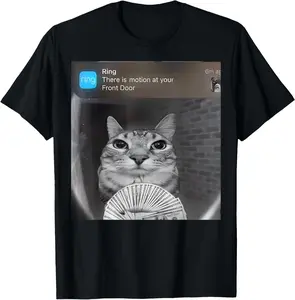 100% cotton Unisex Ring Cat with Motion Meme T-Shirt