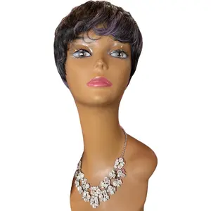 Margo-synthetic 9” F1B/violet straight bob with bangs