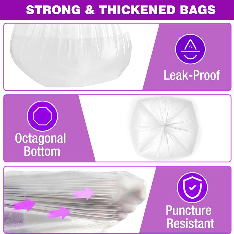 170 Count Xtratuff 13 Gallon Kitchen Trash Bags with Flap Ties - Heavy Duty Garbage Bags for Home Office Bathroom - White