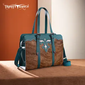 Trinity Ranch Western Cowhide Crossbody Purse for Women Large Community Everyday Use with Embroidered Design