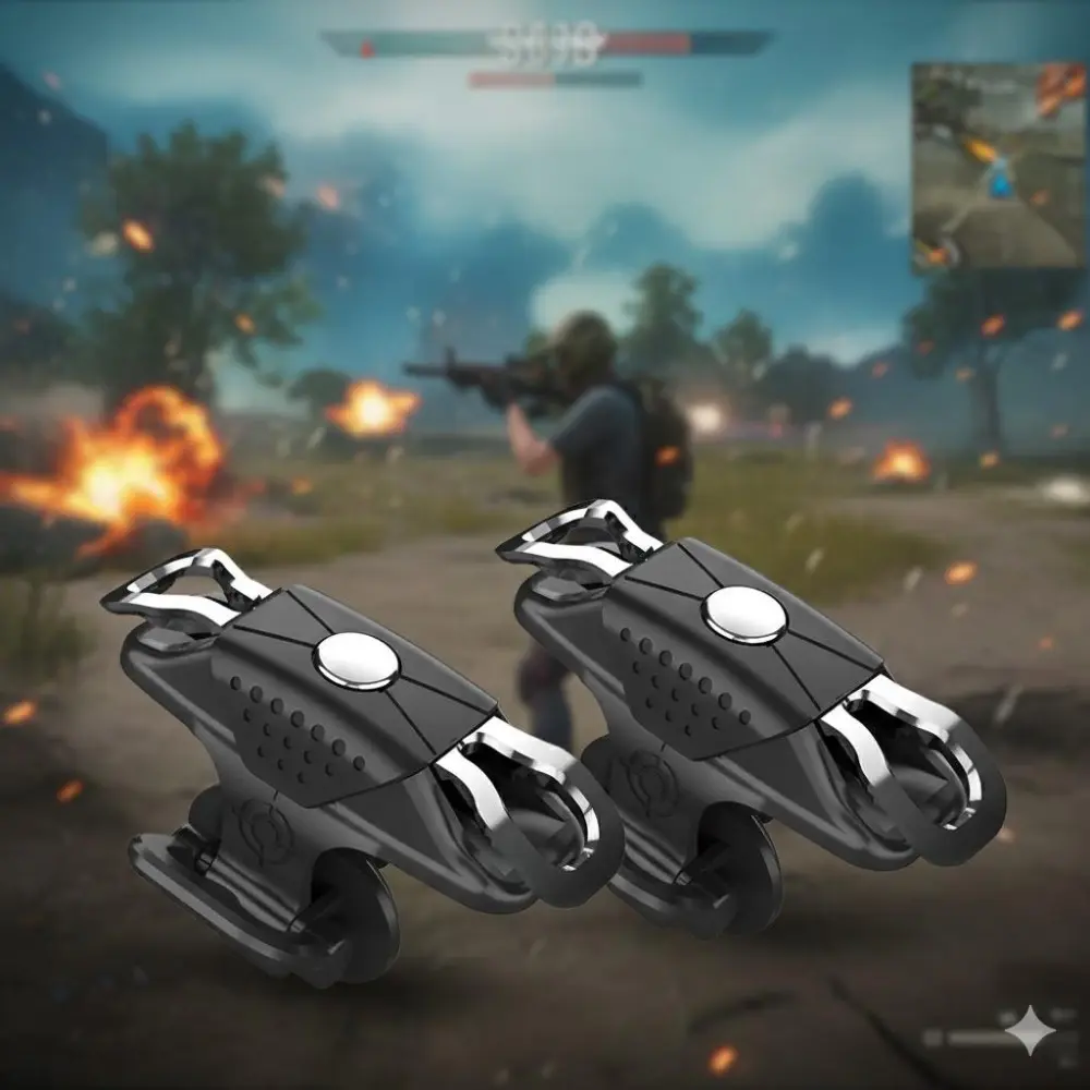 Mobile Shooting Game Controller Trigger: High Sensitivity ABS Buttons, Easy Clip-On for Precise Aim & Rapid Fire. Boosts Reaction Speed & Operation Support for Popular Mobile Games. Ergonomic Universal Fit. Game Peripherals