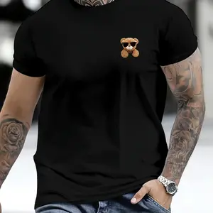Men's Ultra-Combed Soft Cotton Fabric Short-Sleeve T-Shirt - Boxy Cut Digital Print Round Neck Streetwear Top, Tropical Casual Stylish Graphic Clothes, Comfortable Unisex Ruccas Decking Stamps Skena Nyentil Tee,summervibes