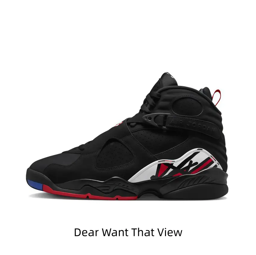 Sleek All-Black High-Tops With Bold Red Jumpman Accents And A Signature Cross-Strap Closure — Perfect For Pairing With Cargo Pants Or Distressed Denim To Nail That Retro Champion Vibe