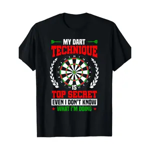 Funny Darts Saying Men My Dart Technique T-Shirt-100% Cotton- graphic tee