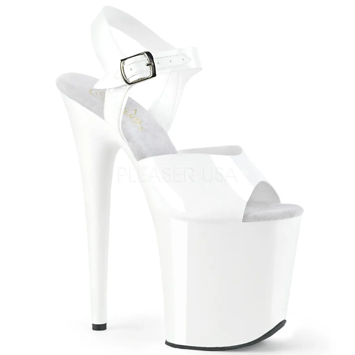8 Inch Heel FLAMINGO-808N White Jelly Like TPU