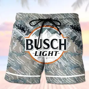 Mens Casual Drinking Print Beach Shorts Summer Vacation Style, Funny Drinking Graphic Mens Beach Shorts Casual Fit