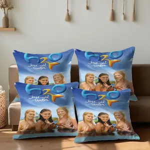 4Pcs, H2o Just Add Water Inspired Printed Pillow Cover, Four Seasons Pillowcase, Perfect for Living Room and Outdoor Decor, Outdoor Decor Pillowcase, Zip Closure, Christmas Gifts for Family and Friends