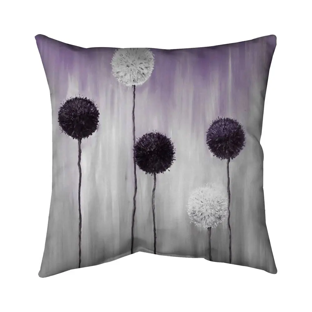 Begin Home Decor 5541-1616-FL181-1 16 x 16 in. Purple & White Allium Flowers Pillow - Home Decor Cushion