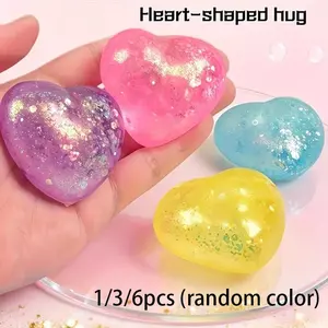 Colorful Heart-Shaped Pinching, Soft Texture Cute Malt Candy Heart, Slow Rebound Mochi Heart, Mochi Squishy, Party Fun Toys, Birthday Gifts