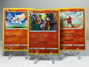 Cinderace & Raboot & Scorbunny Halloween Card Bundle