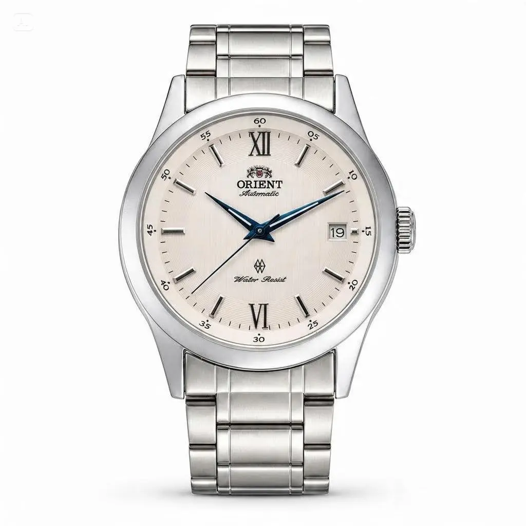Men's Automatic Mechanical Dress Watch - Roman Numeral Dial, Date Window, Polished Stainless Steel Bracelet/Synthetic Leather Strap, Water-Resistant Classic Business Wrist Watch for Gentlemen