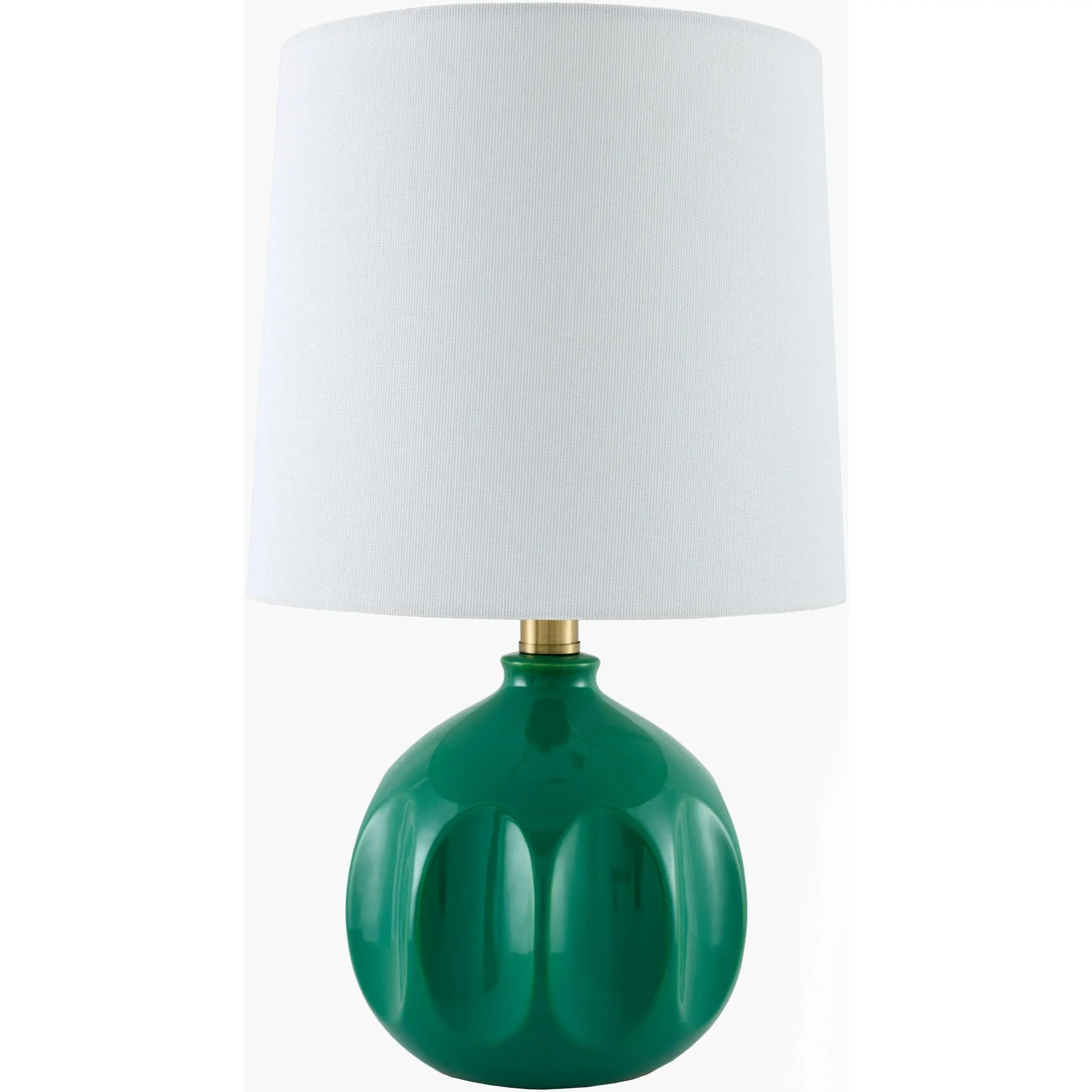 Contemporary Deep Teal Decorative Table Lamp with Global Details, Home Decor Lighting for Bedside or Console Use