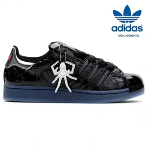 Adidas Superstar X Sp5der Authentic Black Casual Athletic Trainer,  Unisex Footwear, KJ7021 Collaboration Sports Shoes, Fashion Chunky Sneaker
