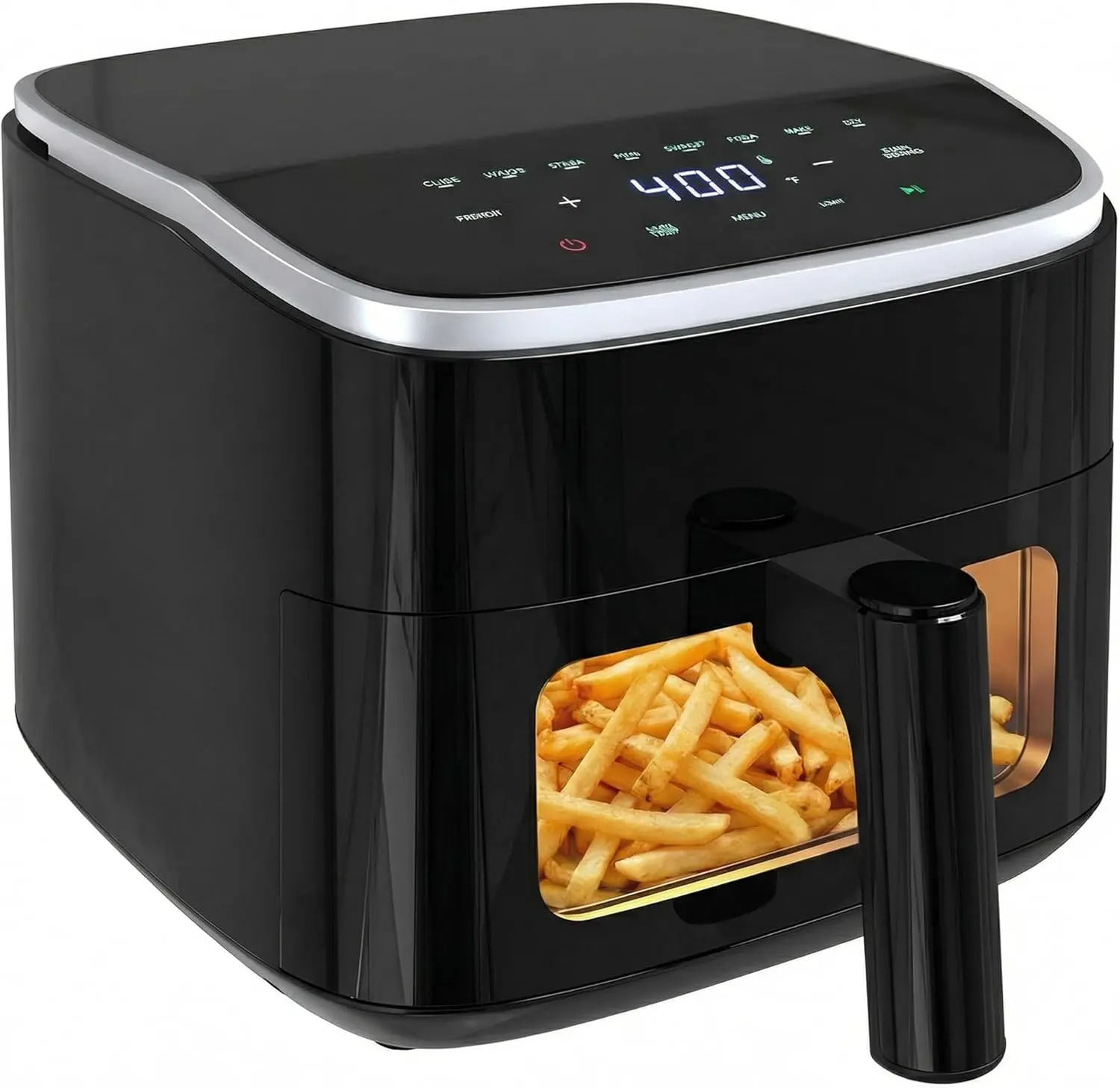 4QT Air Fryer with Visual Window, 1500W Touchscreen & 8 Presets, 60-Min Timer, Max 400°F, Auto Shut Off, Nonstick Dishwasher Safe Basket for Small Kitchen