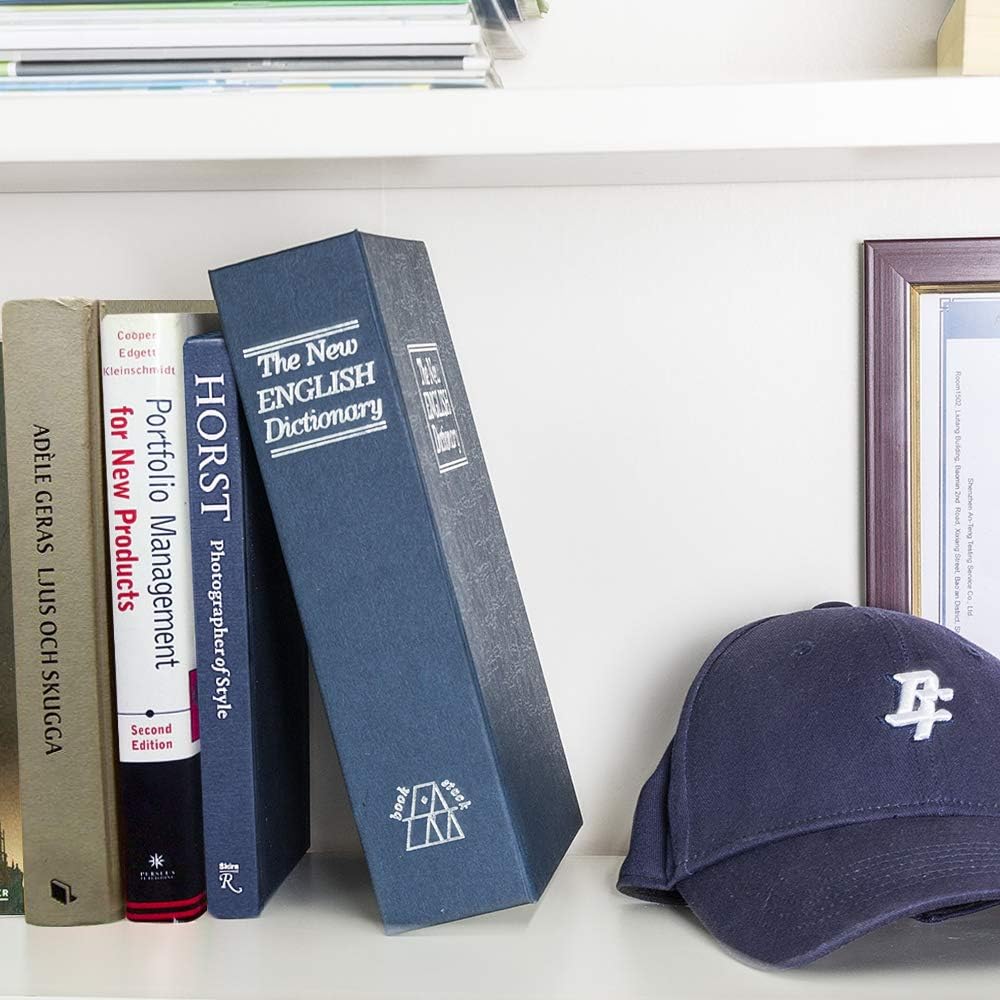 hidden booksafe box,Book Safe with Combination Lock Home Dictionary Diversion Metal Safe for Home Office Code Lock Money Box High Capacity, 9.5 x 6.2 x 2.2 inch