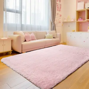 FAMVAL Large Size Plush Rugs Big Fluffy Area Rug Non-slip Soft Shaggy Carpet Mats for Livingroom Bedroom Nursery Home Decor Pink