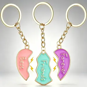 3pcs set Best Friend Forever Keychain Friendship Magnetic Matching Keychain for Best Friends Birthday Gifts for Women Friends Besties Sister Long Distance Gifts Butterfly Charm Keychains Friendship Jewelry Gift