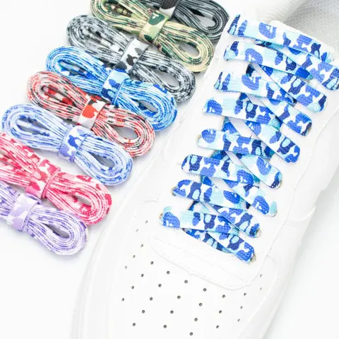 8mm Camouflage Asymmetric Shoelaces, Cloud Camouflage Trendy Creative Shoe Laces, Casual All Seasons Footwear Accessories, Laces for Sneakers, Shoe Strings for Sneakers