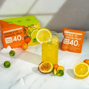 Quadruple VC Passion Fruit Cocktaill Tea Lemon Kumquat Tea 154g (22g*7) Caffeine Free With Freeze Dried Lemon Passion Fruit And Kumquat