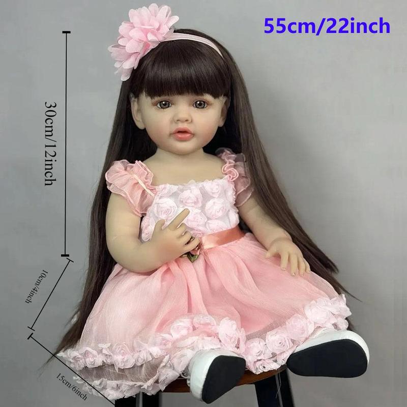 Realistic Reborn Doll, 1 Set Cute Soft Silicone Newborn Doll with Hand-painted 3D Eyelash and Lifelike Hair & Accessories, Birthday Gift for Kids, Gift #TOP PICKS