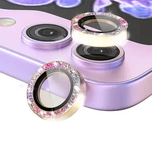Samsung Galaxy Z Flip 5 Diamond Metal Alloy Camera Lens Ring Cover, HD Glass Protector, Sparkling Diamond Lens Film Protector